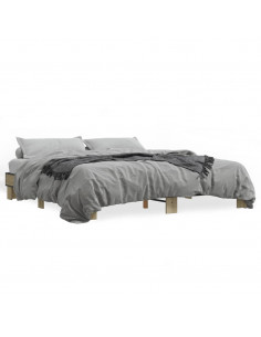 Giroletto Rovere Sonoma 200x200 cm Legno Multistrato e Metallo 2