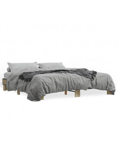 Giroletto Rovere Sonoma 200x200 cm Legno Multistrato e Metallo