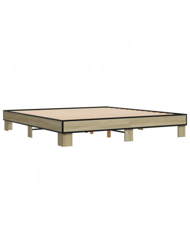 Giroletto Rovere Sonoma 200x200 cm Legno Multistrato e Metallo