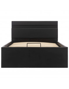 Giroletto Contenitore Idraulico LED Nero Similpelle 90x200 cm 2