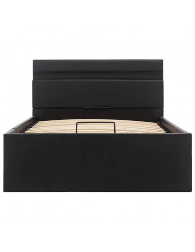 Giroletto Contenitore Idraulico LED Nero Similpelle 90x200 cm