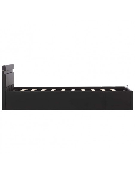 Giroletto Contenitore Idraulico LED Nero Similpelle 90x200 cm
