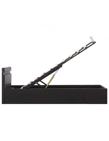 Giroletto Contenitore Idraulico LED Nero Similpelle 90x200 cm