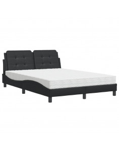 Letto con Materasso Nero 120x200 cm in Similpelle 2