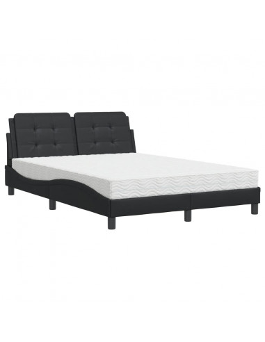 Letto con Materasso Nero 120x200 cm in Similpelle