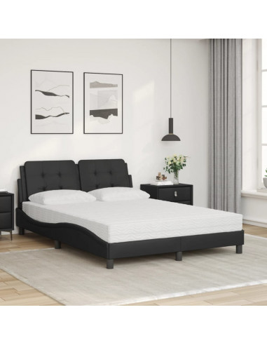Letto con Materasso Nero 120x200 cm in Similpelle