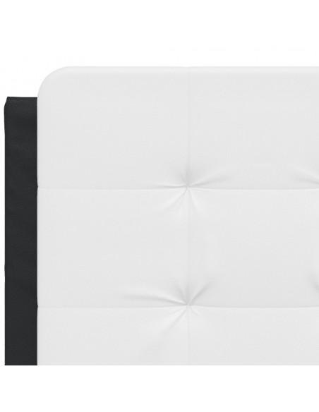 Letto con Materasso Nero e Bianco 140x200 cm in Similpelle