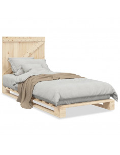 Giroletto con Testiera 90x200 cm in Legno Massello di Pino 2