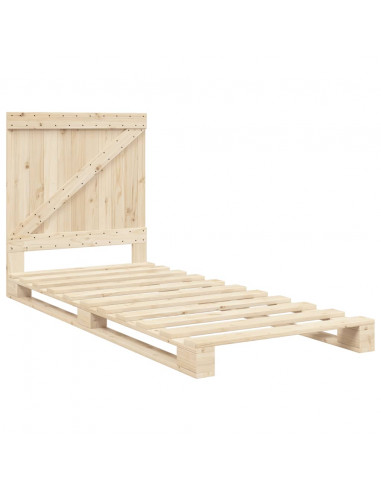 Giroletto con Testiera 90x200 cm in Legno Massello di Pino