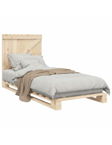 Giroletto con Testiera 90x200 cm in Legno Massello di Pino
