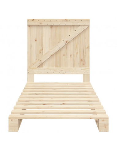 Giroletto con Testiera 90x200 cm in Legno Massello di Pino