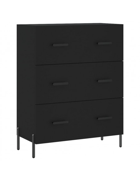 Credenza Nera 69,5x34x180 cm in Legno Multistrato