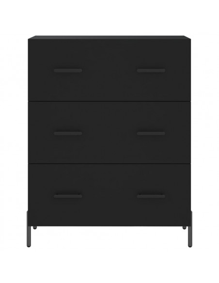 Credenza Nera 69,5x34x180 cm in Legno Multistrato