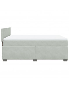 Giroletto a Molle con Materasso Grigio Chiaro 140x200cm Velluto 2