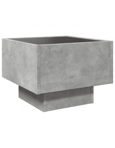 Tavolino con LED Grigio Cemento 40x40x30cm in Legno Multistrato