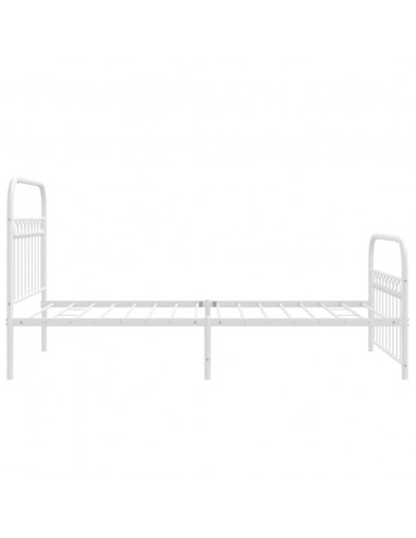 Giroletto con Testiera e Pediera Metallo Bianco 100x190 cm