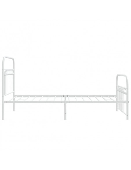 Giroletto con Testiera e Pediera Metallo Bianco 100x190 cm