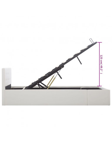 Giroletto con Contenitore Idraulico Bianco Similpelle 120x200cm