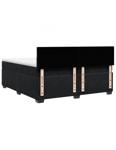 Giroletto a Molle con Materasso Nero 200x200 cm in Velluto