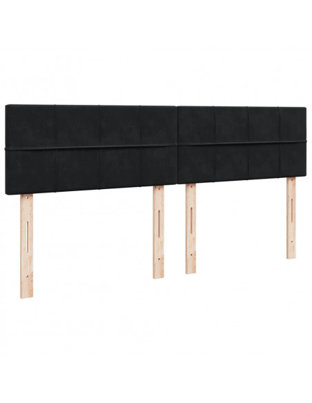 Giroletto a Molle con Materasso Nero 200x200 cm in Velluto