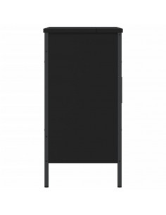 Mobile Lavabo Bagno Nero 60x30x60 cm in Legno Multistrato 2
