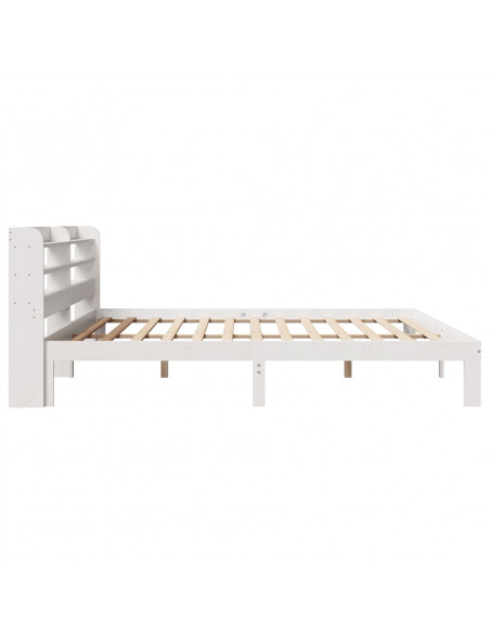 Giroletto con Testiera Bianco 200x200 cm Legno Massello di Pino