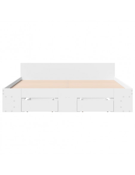 Giroletto con Cassetti Bianco 120x190 cm in Legno Multistrato