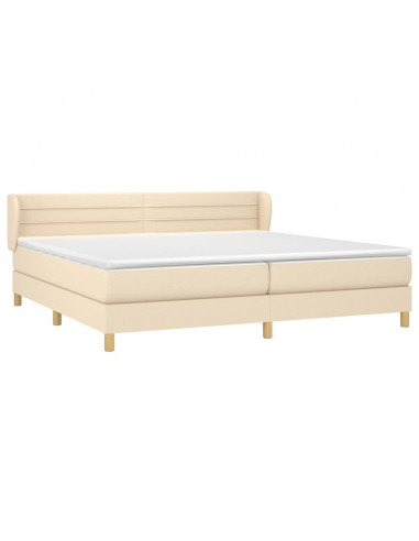 Giroletto a Molle con Materasso Crema 200x200 cm in Tessuto