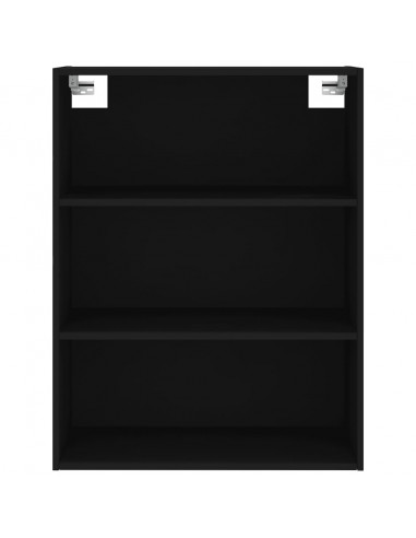 Credenza Nera 69,5x32,5x180 cm Legno Multistrato