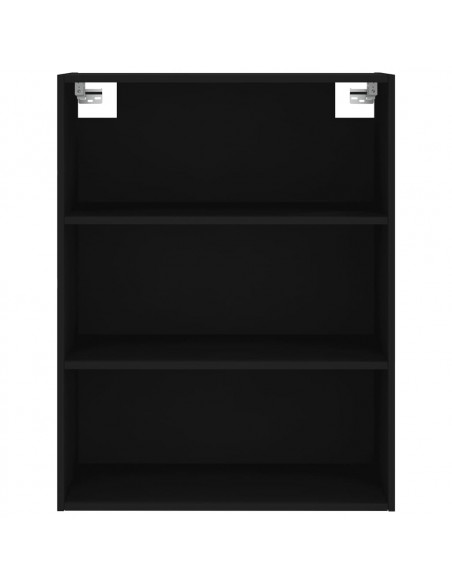 Credenza Nera 69,5x32,5x180 cm Legno Multistrato