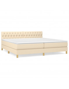 Giroletto a Molle con Materasso Crema 200x200 cm in Tessuto 2