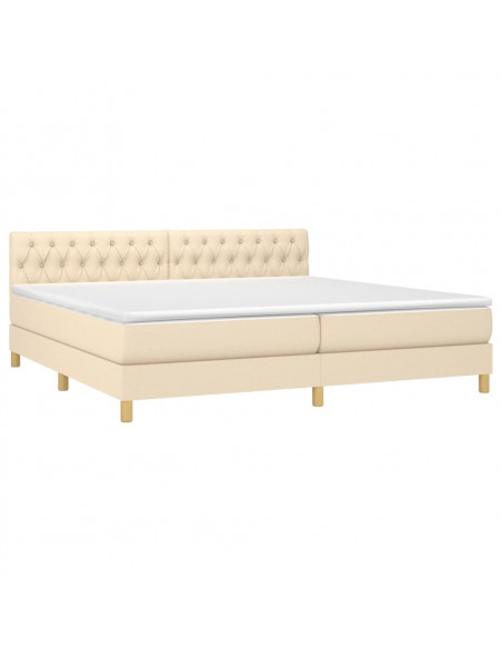 Giroletto a Molle con Materasso Crema 200x200 cm in Tessuto
