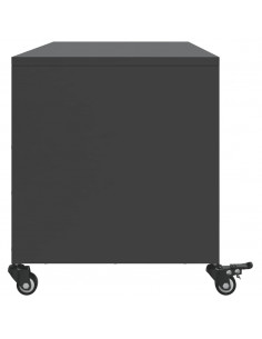Mobile TV Nero 100,5x39x43,5 cm in Acciaio Laminato a Freddo 2