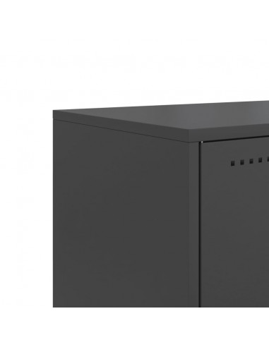 Mobile TV Nero 100,5x39x43,5 cm in Acciaio Laminato a Freddo