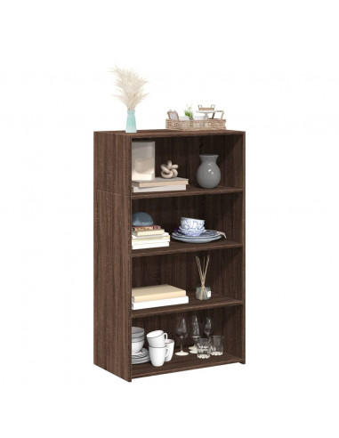 Credenza Rovere Marrone 70x41x124 cm in Legno Multistrato