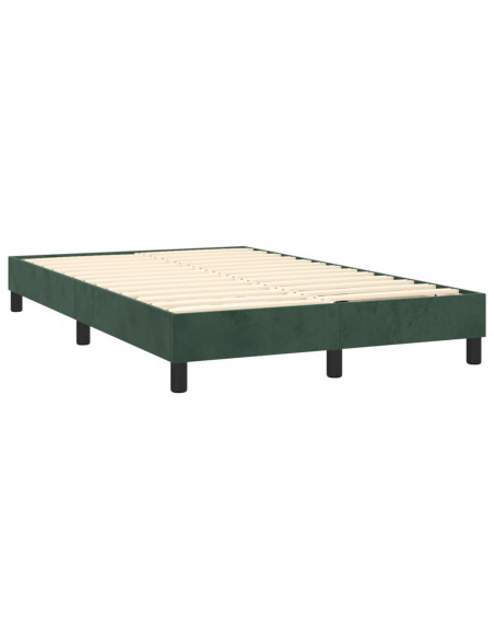 Giroletto a Molle con Materasso Verde Scuro 120x200 cm Velluto