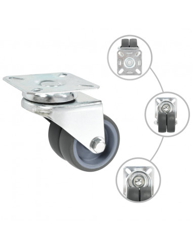 Ruote Girevoli Gemellate 8 pz 50 mm