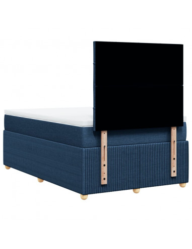 Giroletto a Molle con Materasso Blu 120x200 cm in Tessuto