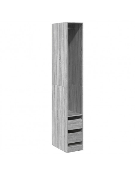 Armadio Grigio Sonoma 30x50x200 cm in Legno Multistrato