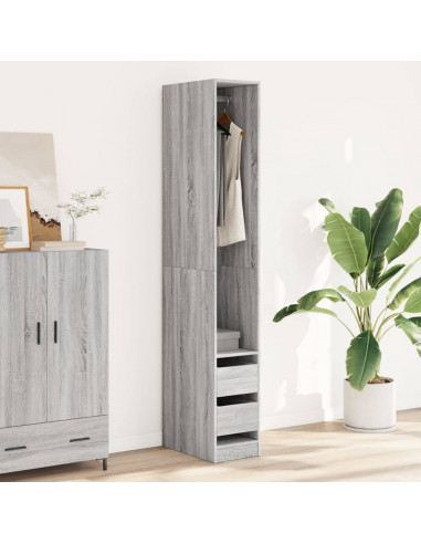 Armadio Grigio Sonoma 30x50x200 cm in Legno Multistrato