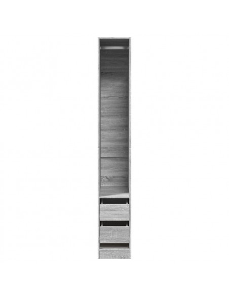 Armadio Grigio Sonoma 30x50x200 cm in Legno Multistrato