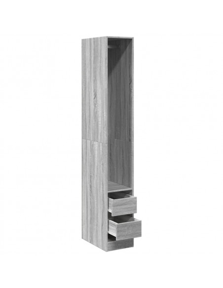 Armadio Grigio Sonoma 30x50x200 cm in Legno Multistrato