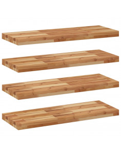 Mensole da Parete 4 pz 100x30x4 cm Legno Acacia Rifinito a Olio 2