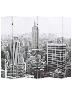 Paravento Pieghevole 228x170 cm Stampa New York Bianco e Nero 2