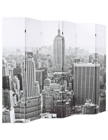 Paravento Pieghevole 228x170 cm Stampa New York Bianco e Nero
