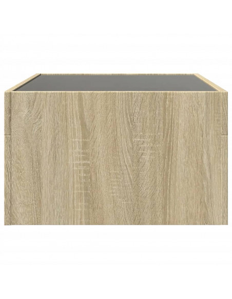 Tavolino da Salotto con LED Infinity Rovere Sonoma 70x50x30 cm