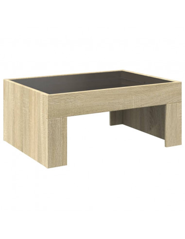 Tavolino da Salotto con LED Infinity Rovere Sonoma 70x50x30 cm