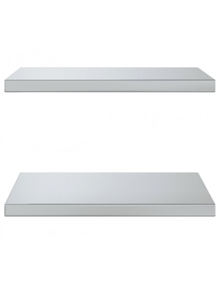 Mensole a Muro 2 pz 50x40x3 cm Argento in Acciaio Inossidabile