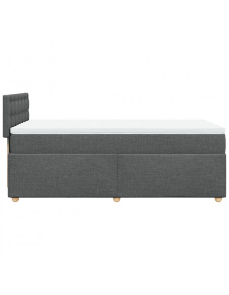 Giroletto a Molle con Materasso Grigio Scuro 80x200 cm Tessuto