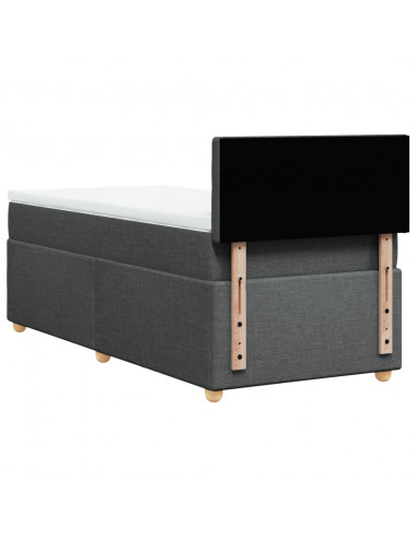 Giroletto a Molle con Materasso Grigio Scuro 80x200 cm Tessuto